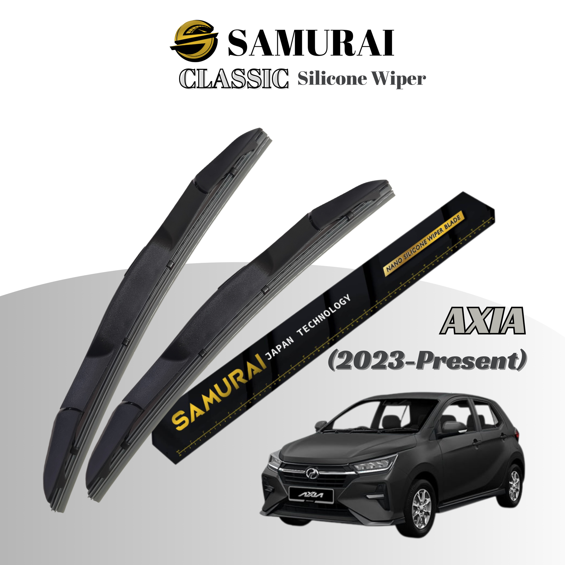 [Perodua Axia(Baru)] SAMURAI CLASSIC Car Wiper Blade