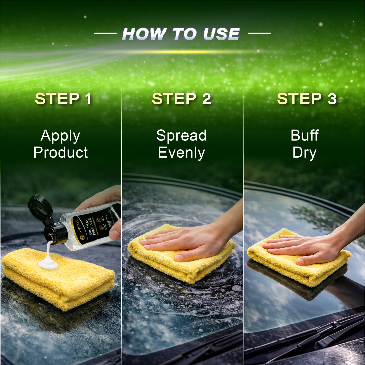 Samurai Glass Refresh 130g [Restore Car Windshield & Mirrors | Remove Watermarks, Oil Film, Coating & Dirt]