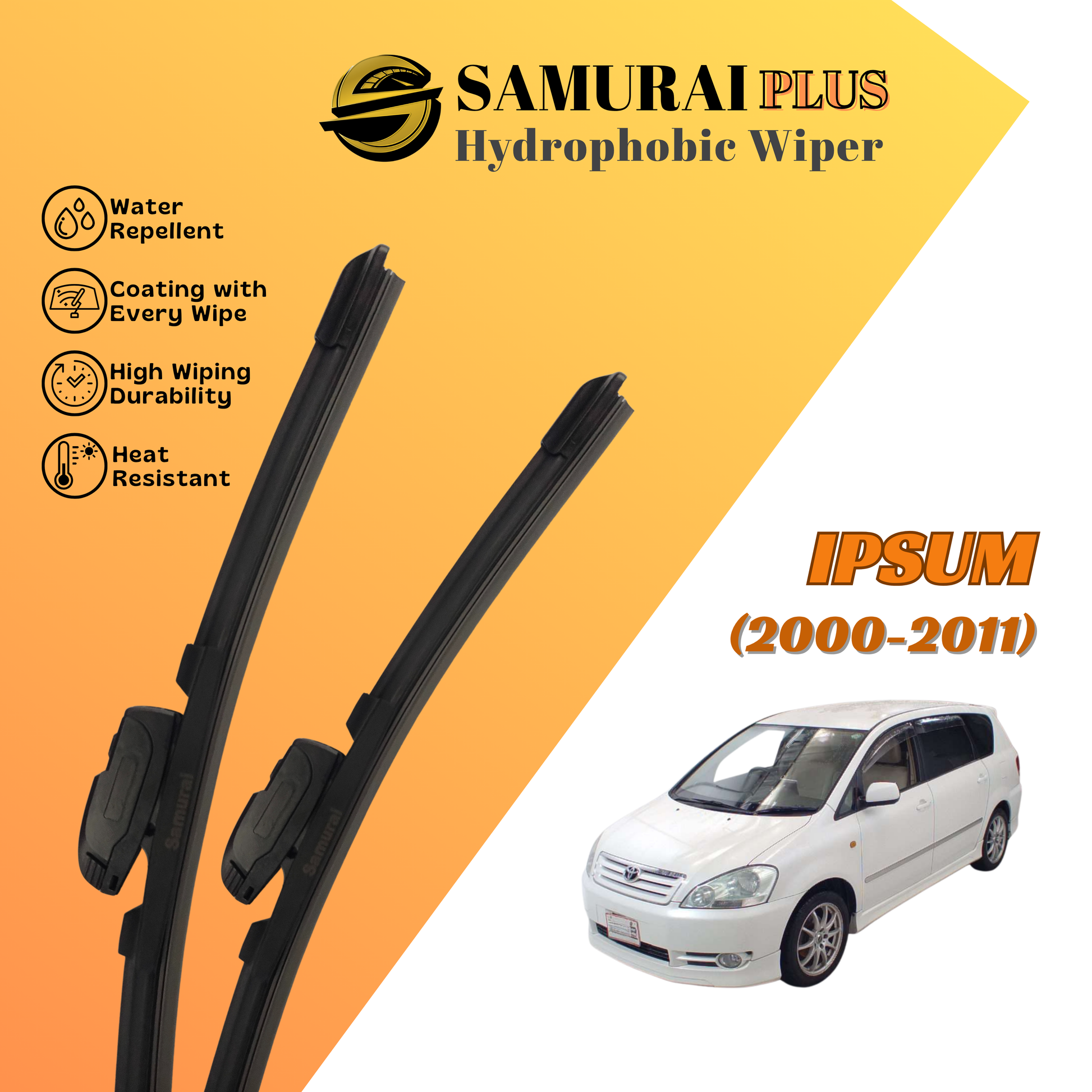 **[Toyota Ipsum 2000-2011] SAMURAI PLUS Hydrophobic Silicone Wiper
