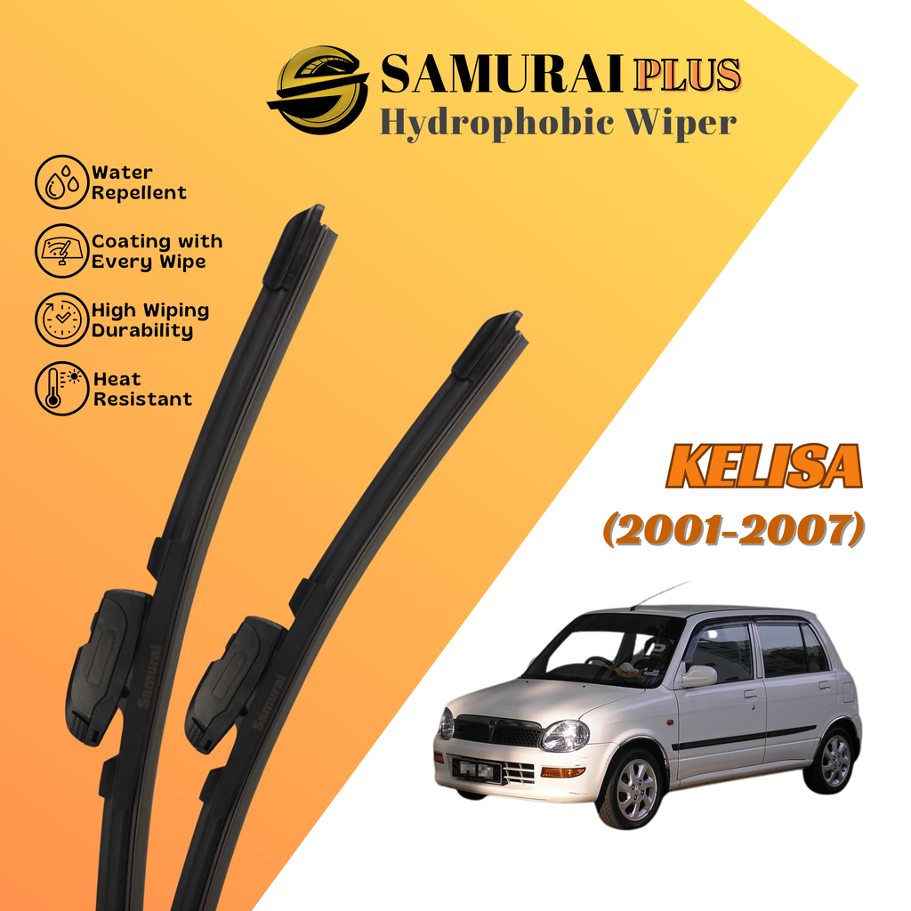 **[Perodua Kelisa] SAMURAI PLUS Hydrophobic Silicone Wiper