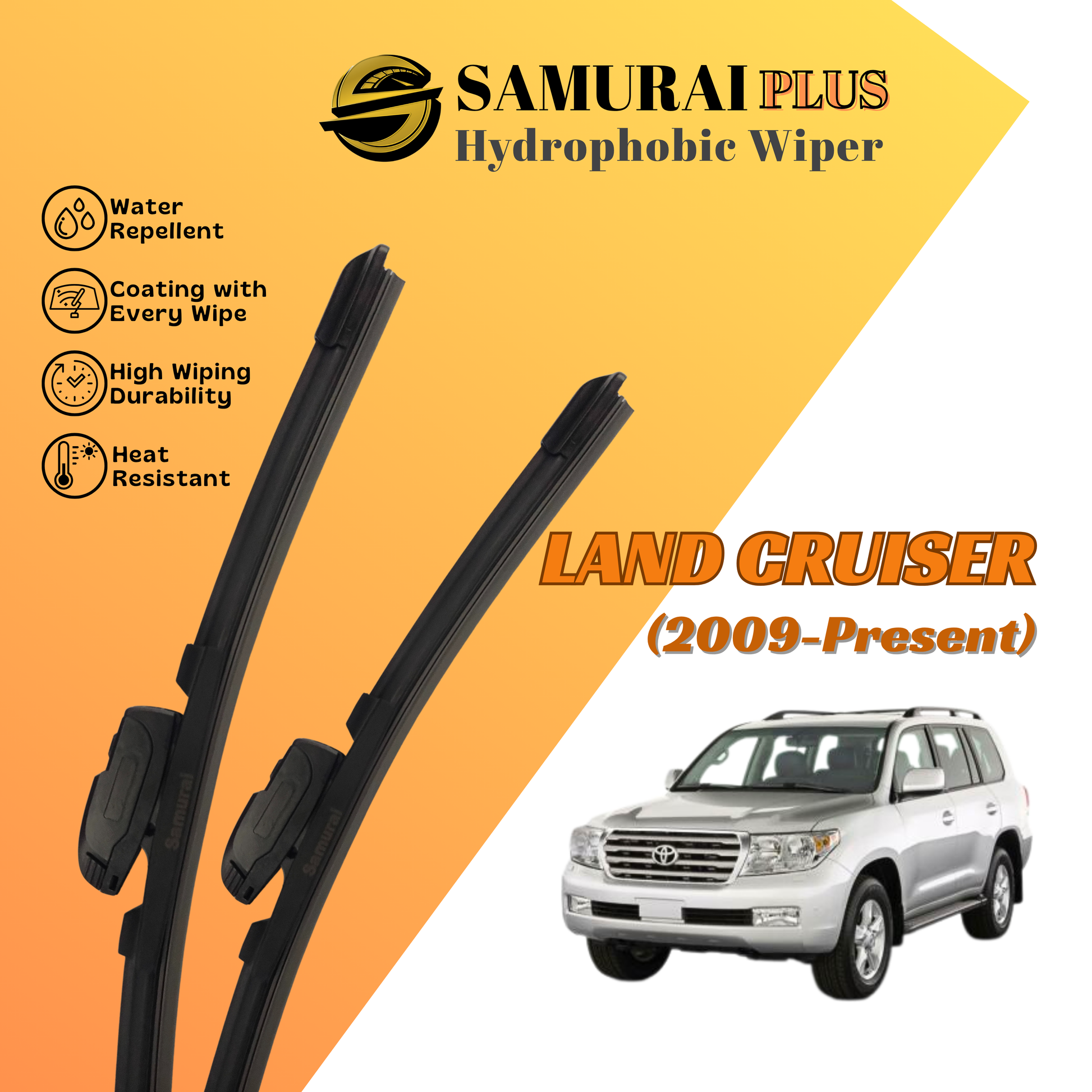 **[Toyota Land Cruiser 2009-2021] SAMURAI PLUS Hydrophobic Silicone Wiper