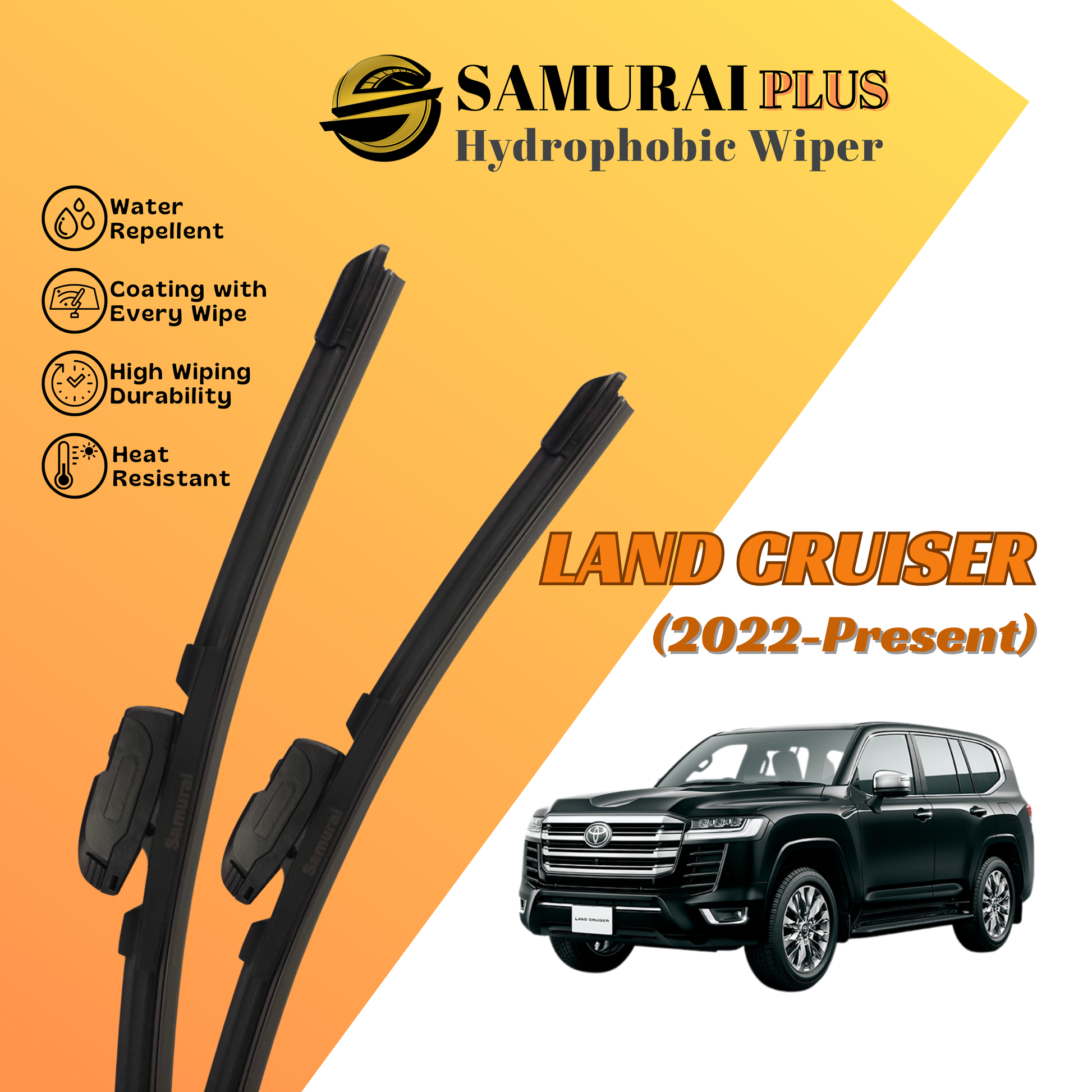 **[Toyota Land Cruiser 2022-Present] SAMURAI PLUS Hydrophobic Silicone Wiper
