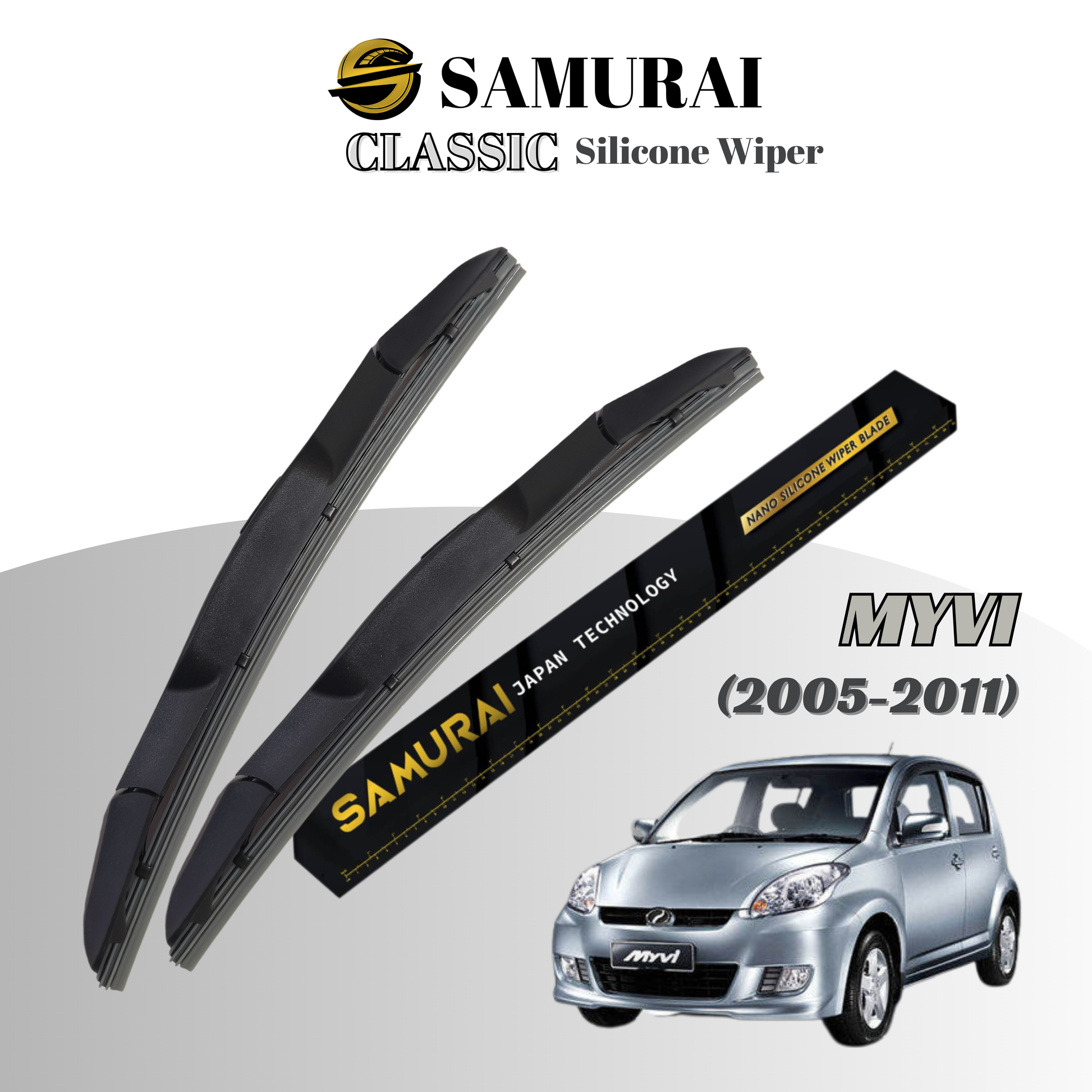 [Perodua Myvi 05'-11'] Samurai Classic Silicone Wiper Blade