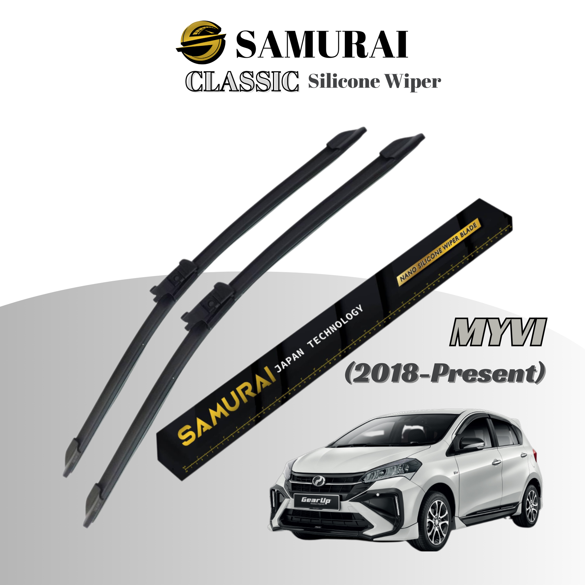 [Perodua Myvi Gen 3 18'-Present] SAMURAI CLASSIC Car Wiper Blade