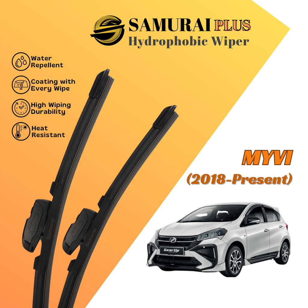 **[Perodua Myvi Gen 3 (2018-present)] SAMURAI PLUS Hydrophobic Silicone Wiper