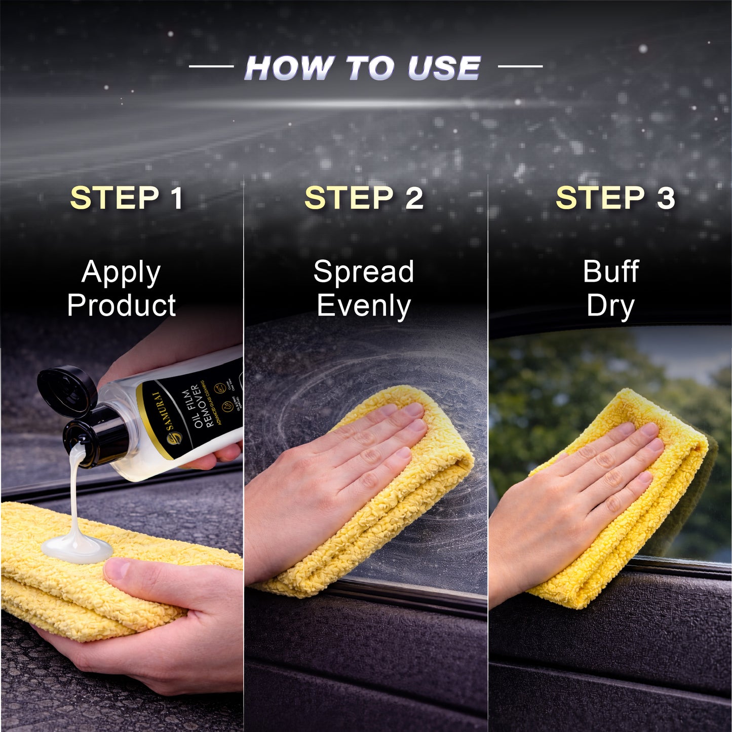 Samurai Oil Film Remover 130g [Car Glass Cleaner Remove Oil Film]