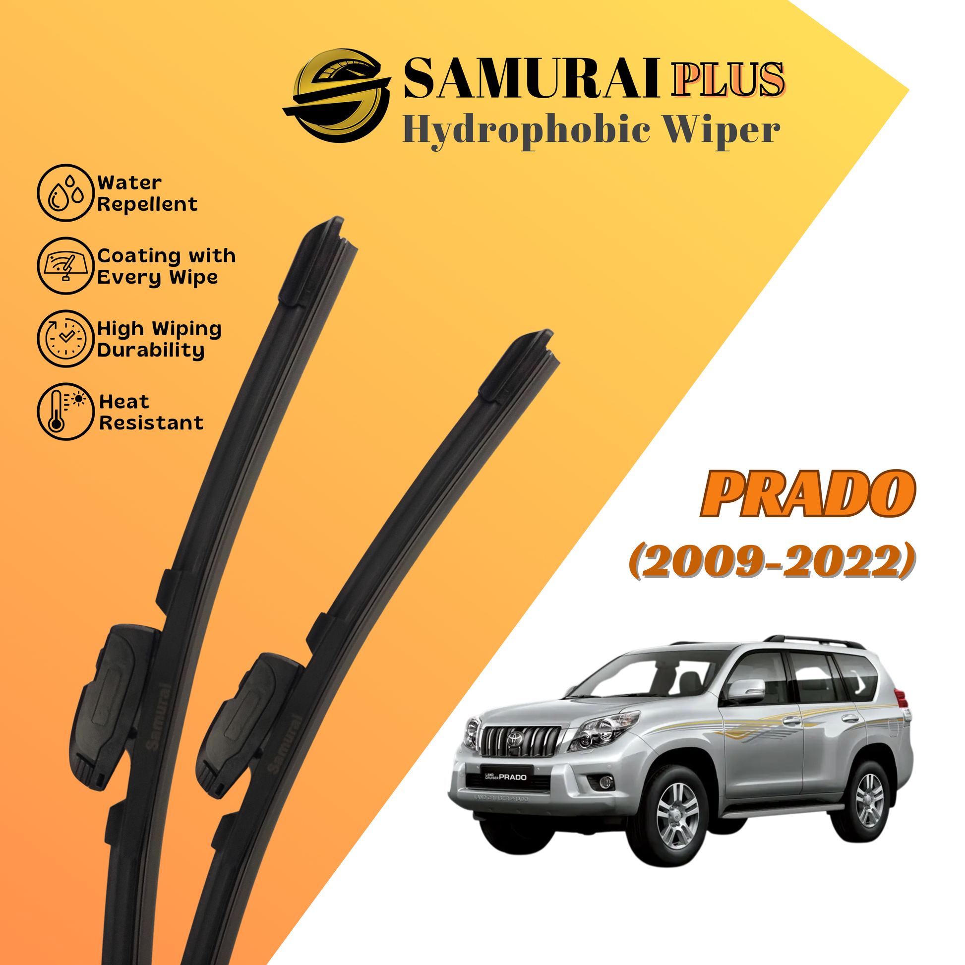 **[Toyota Prado 2009-2022] SAMURAI PLUS Hydrophobic Silicone Wiper