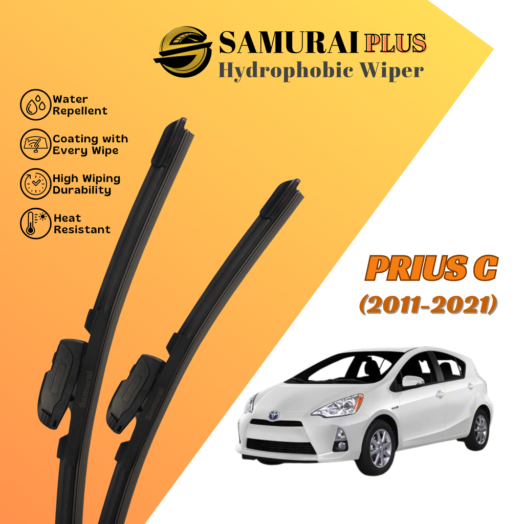 **[Toyota Prius C 2011-2021] SAMURAI PLUS Hydrophobic Silicone Wiper