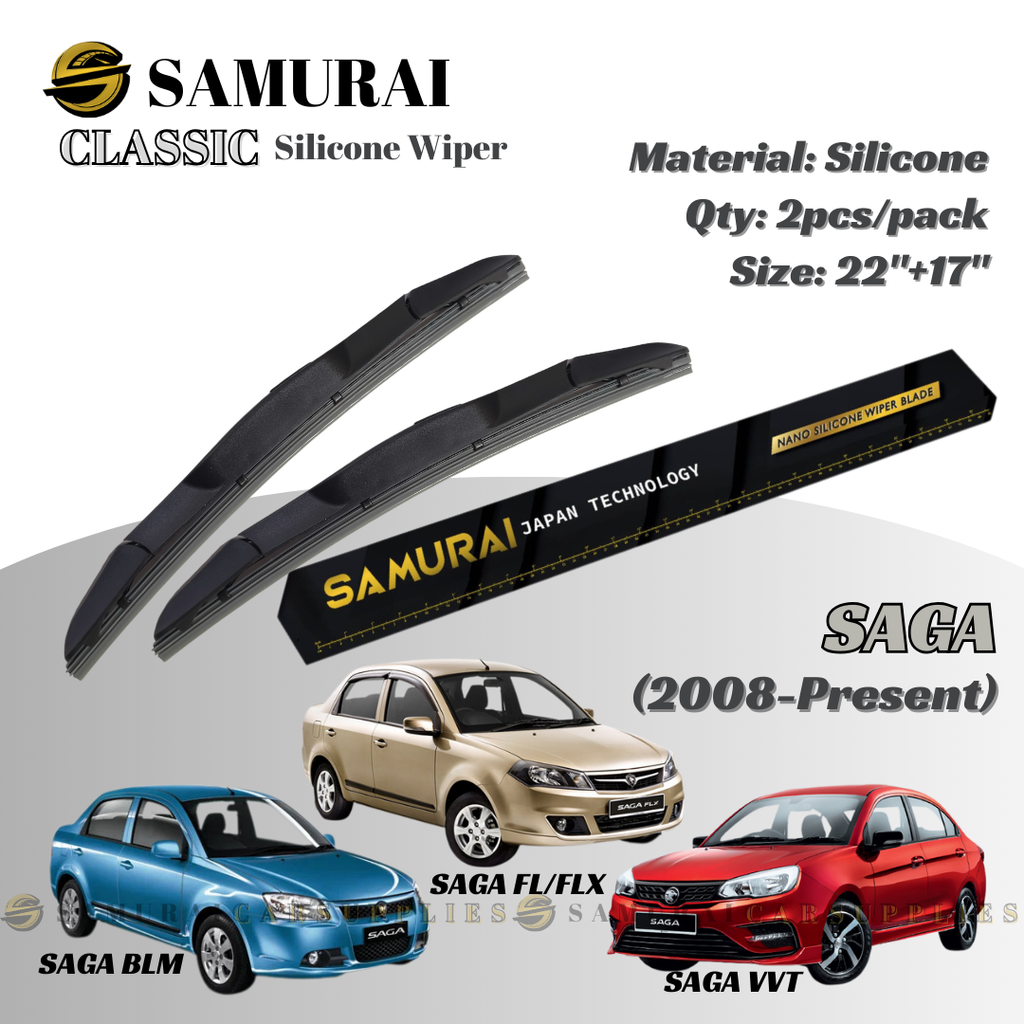 [Proton Saga BLM/ FL/ FLX/ VVT (2008-new)] SAMURAI CLASSIC Car Wiper Blade