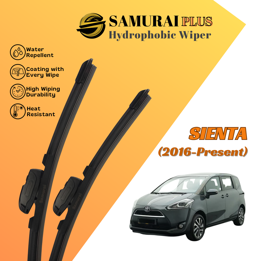 **[Toyota Sienta 2016-Present] SAMURAI PLUS Hydrophobic Silicone Wiper