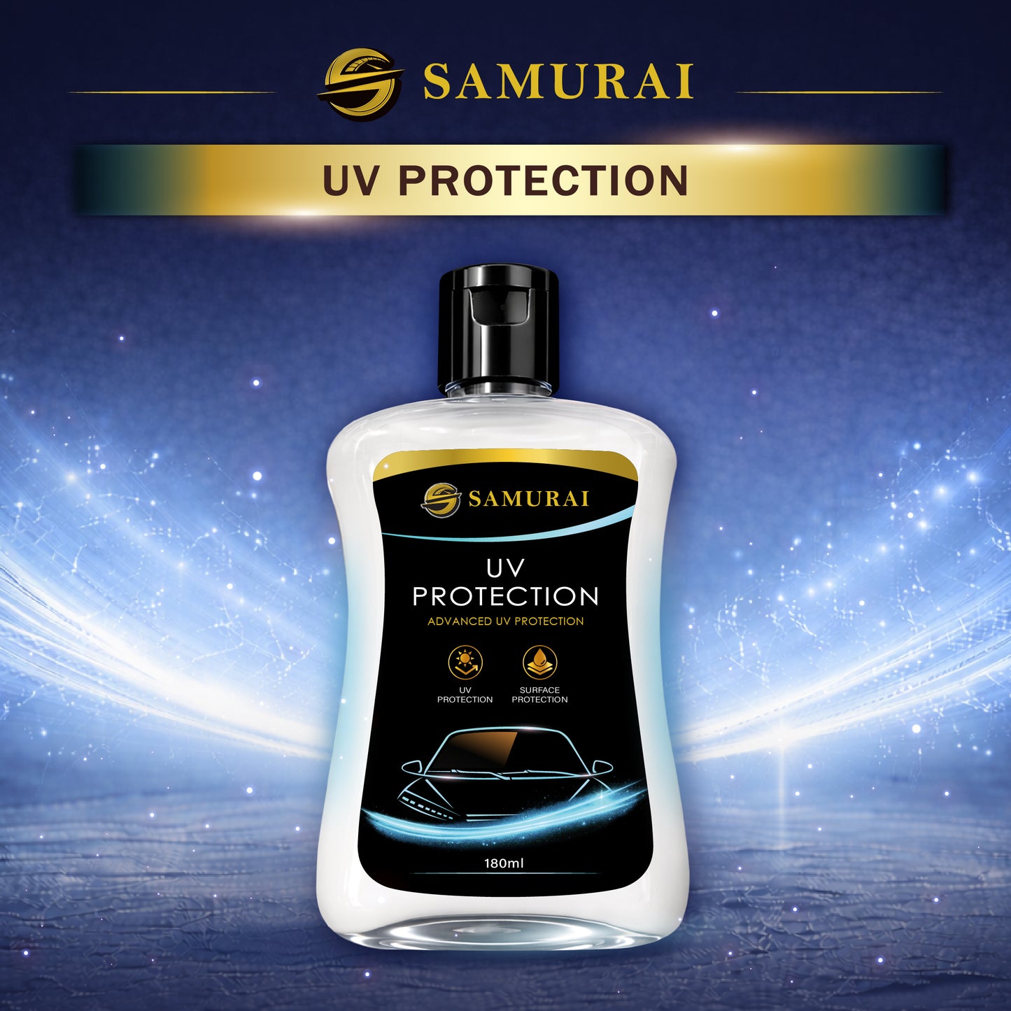 Samurai UV Protection 180ml [Car Interior & Dashboard Sun Shield | Prevent Fading & Sun Damage]