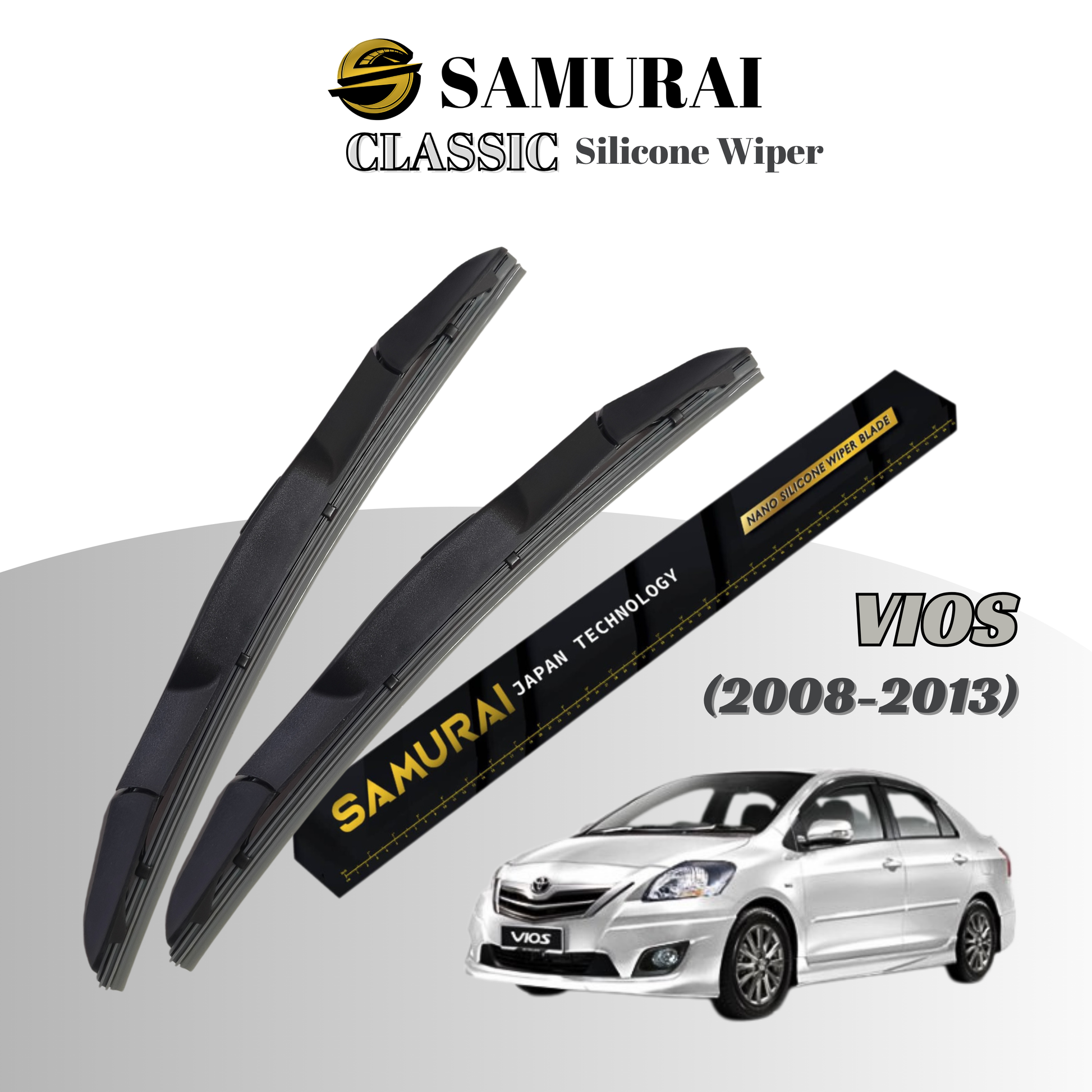 [Toyota Vios 2008-2013] SAMURAI CLASSIC Car Wiper Blade