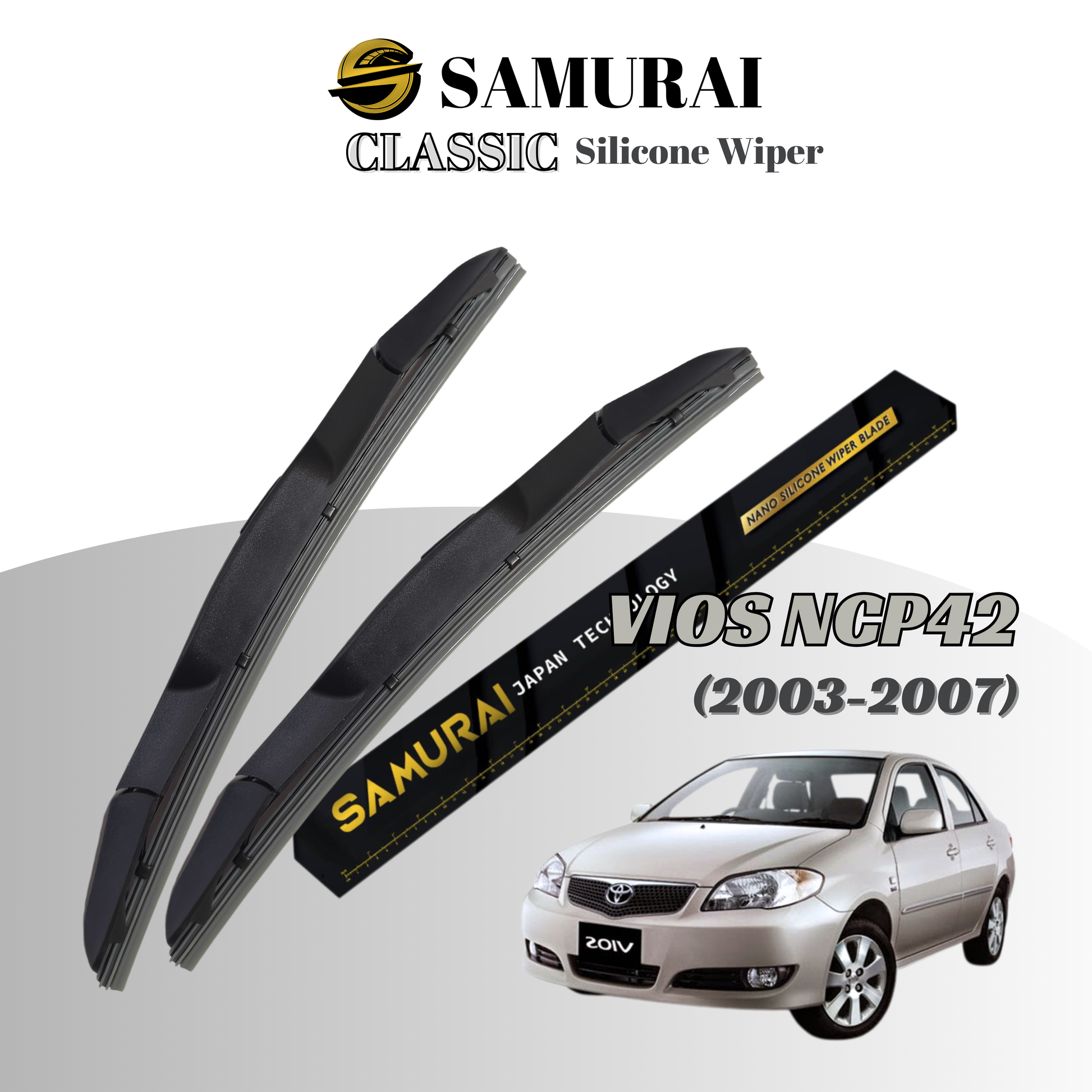 [Toyota Vios NCP42 2003-2007] SAMURAI CLASSIC Car Wiper Blade