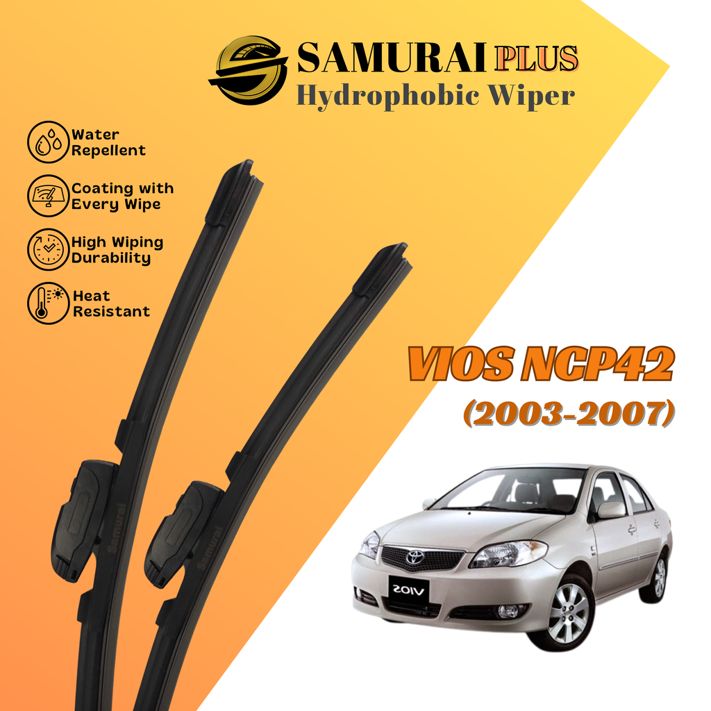 **[Toyota Vios 2003-2007] SAMURAI PLUS Hydrophobic Silicone Wiper