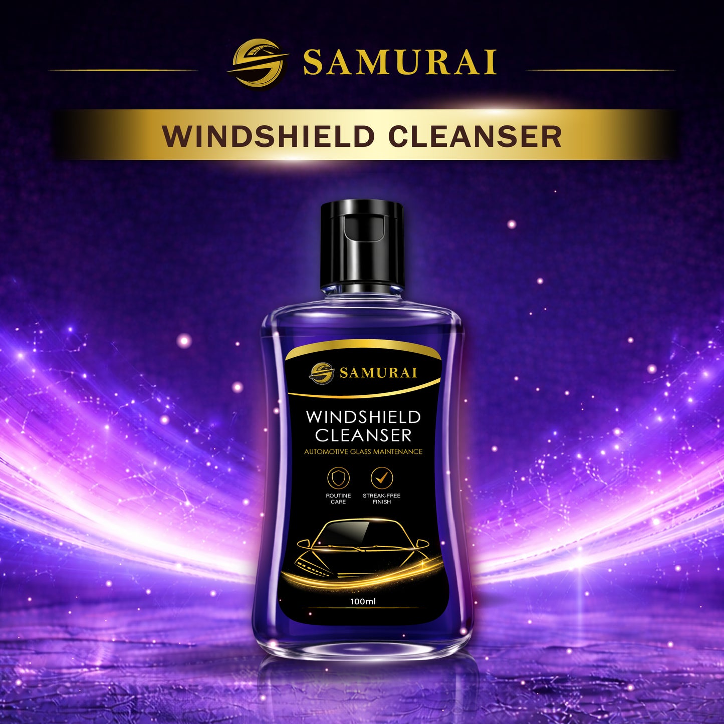 Samurai Windshield Cleanser 100ml [Concentrated 1:100 Car Glass Cleaner | Wiper Washer Fluid]
